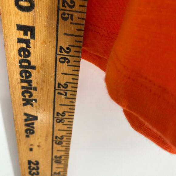 Talbots Top Women’s Medium Orange V-Neck Elastic Sleeve Feminine TradMom - Picture 5 of 7